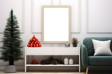 Christmas Blank frame, Christmas Wall Artwork Wood Frame Mockup
