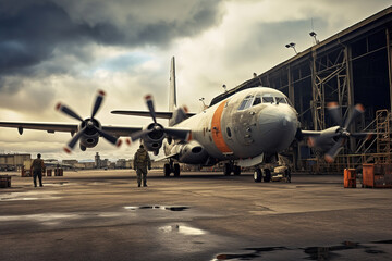 Military Aircraft at airfield on mission standby