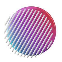 Circle shape, red blue gradient 3d rendering.