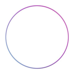 Circle shape, red blue gradient 3d rendering.