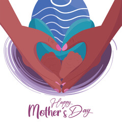 Pair of hands together Happy mother day celebration Vector