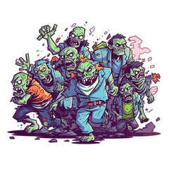 Zombie Invasion Cute and Creepy Affair Fantasy , PNG, Illustration