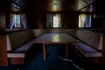 The rooms and facilities of abandoned hotel