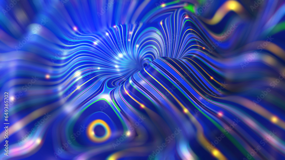 Poster orbit of abstract currents, information flow, twisted and tangled strings, uncertainty of emotions, 
