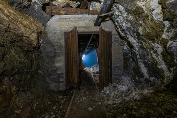 The tunnel inside abandoned mine