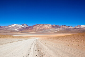 Fototapeta na wymiar road in the Dalì desert in Bolivia