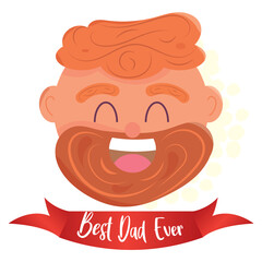 Isolated cute male avatar sketch Best dad ever Vector