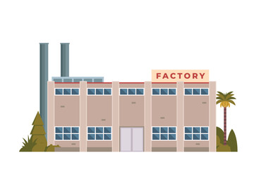 Vector illustration of factory buildings flat design and front view for your design	
