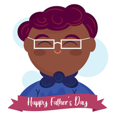 Sketch of an afroamerican man Happy father day Vector
