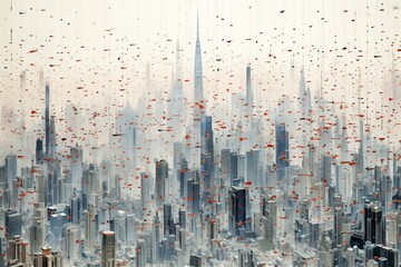 enormous data depicting Shanghai's cityscape. Generative AI