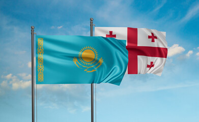 Georgia and Kazakhstan flag