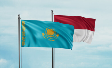 Indonesia and Kazakhstan flag