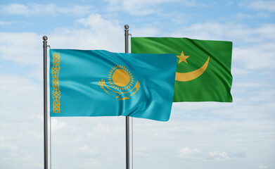Mauritania and Kazakhstan flag