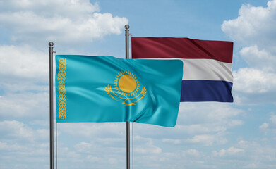 Netherlands and Kazakhstan flag