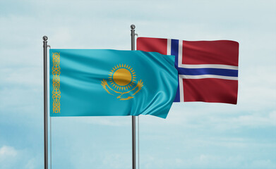 Norway and Kazakhstan flag