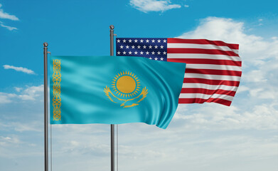 USA and Kazakhstan flags