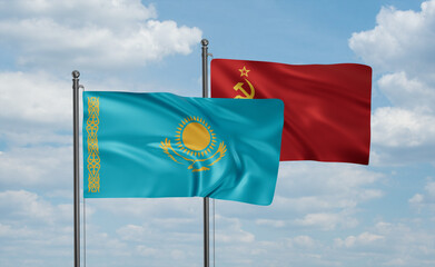 Soviet Union and Kazakhstan flag