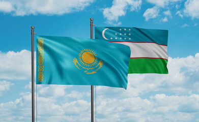 Uzbekistan and Kazakhstan flag