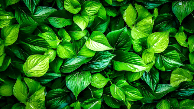 Feuillage vert vu de dessus, arri&egrave;re plan nature