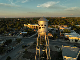 Water Tower in Round Rock, Texas at golden hour