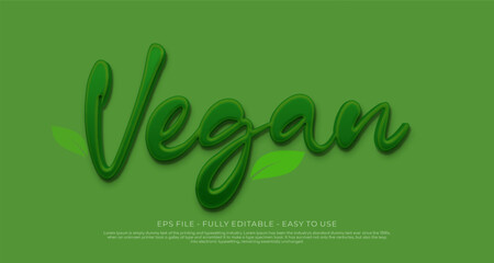 3d style text effect vegan