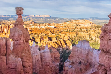 Thor hammer and amphitheater view  in Bryce Canyon National Park
