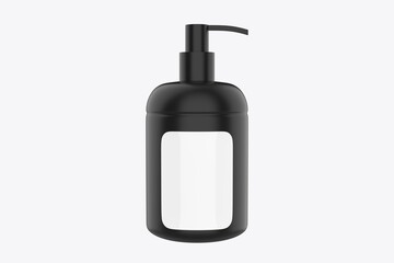 Cosmetic Bottle With Pump Mockup Isolated On White Background. 3d illustration