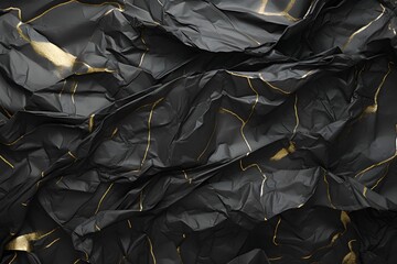 background crumpled black paper