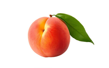 Peach fruit isolated on transparent background .