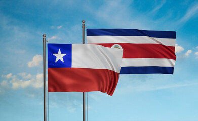 Costa Rico and Chile flag