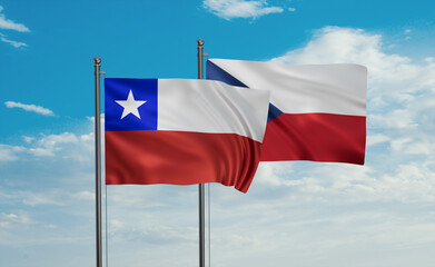 Czech Republic and Chile flag