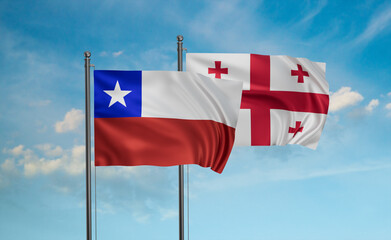 Georgia and Chile flag