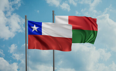 Madagascar and Chile flag