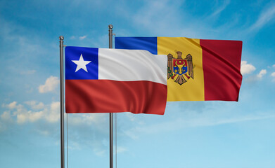 Moldova and Chile flag