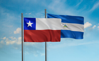 Nicaragua and Chile flag