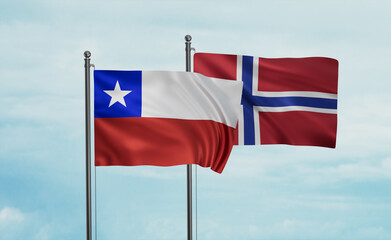 Norway and Chile flag