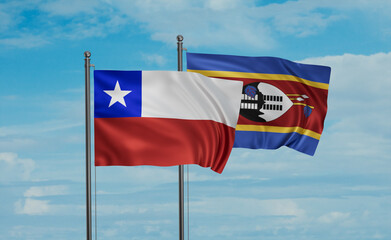 Eswatini and Chile flag