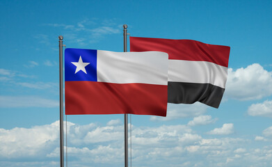 Yemen and Chile flag