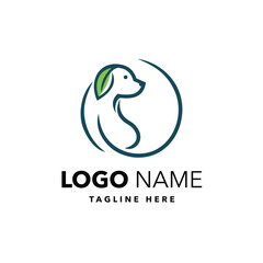 Pet shop nature dog logo