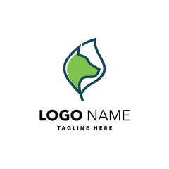 Pet shop nature dog logo