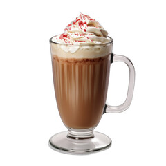 Peppermint Mocha Latte isolated on transparent background