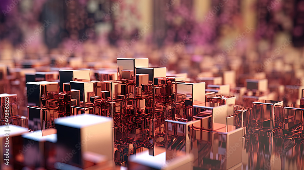 Aufkleber Abstract background with structure of cubes. Colorful cubes texture for technology backdrop.