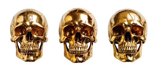 Golden skull set. Generative Ai