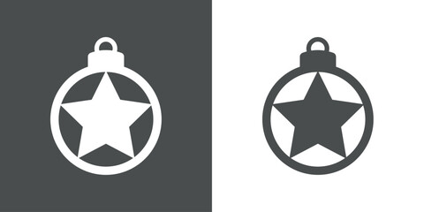 Tiempo de Navidad. Logo con silueta de bola de navidad con estrella para su uso en invitaciones y felicitaciones © teracreonte