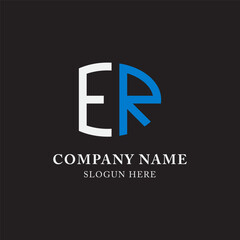 ER RE abstract monogram initial letter logo design template.