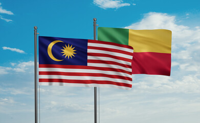 Benin and Malaysia flag