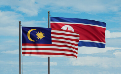 North Korea and Malaysia flag