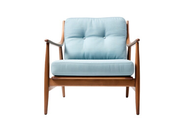 a mid-century modern lounge chair isolated on a transparent background, generative ai