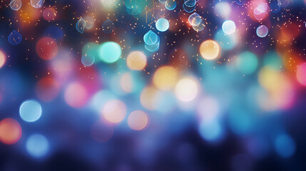 Sparkling background made of lights. Festive blurred backdrop for holidays and parties - obrazy, fototapety, plakaty
