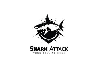 Shark Attack minimal logo
